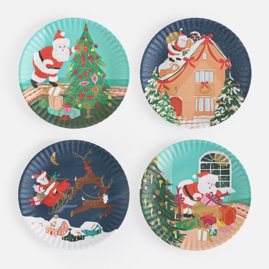 Picture of One Hundred 80 Degrees Santa Melamine Plates