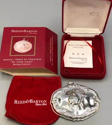 Picture of Reed & Barton Sterling Silver Songs of Christmas Ornament, "We Three Kings", boxed