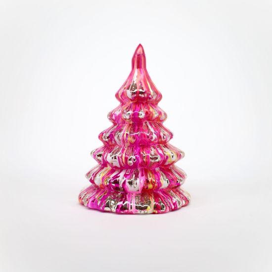 Picture of One Hundred 80 Degrees Small Hot Pink Marbled Glass Tree By Glitterville
