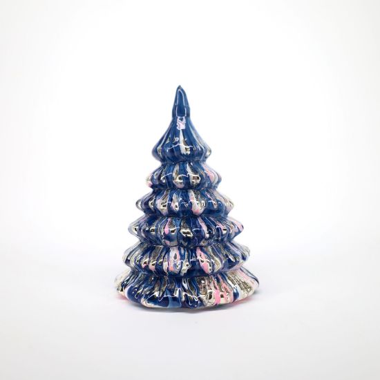 Picture of One Hundred 80 Degrees Small Dark Blue Marbled Glass Tree By Glitterville 