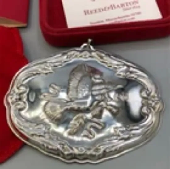 Picture of Reed & Barton Sterling Silver Songs of Christmas Ornament, "Joy to the World", boxed