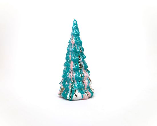 Picture of One Hundred 80 Degrees Medium Bright Teal Marbled Glass Tree By Glitterville  