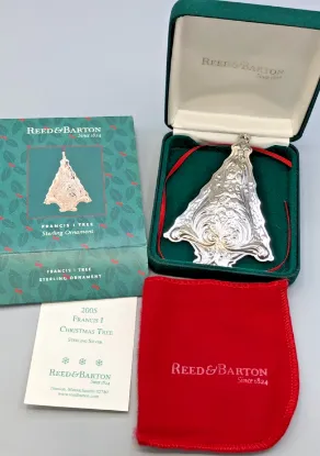 Picture of Reed & Barton Sterling Silver 2005 Francis 1 Christmas Tree Ornament, with box