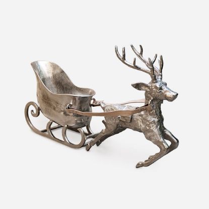 Picture of One Hundred 80 Degrees Aluminum Reindeer with Sleigh