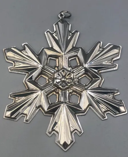 Picture of Sterling Silver 1990 Gorham 20th Anniversary Snowflake Christmas Ornament, no box