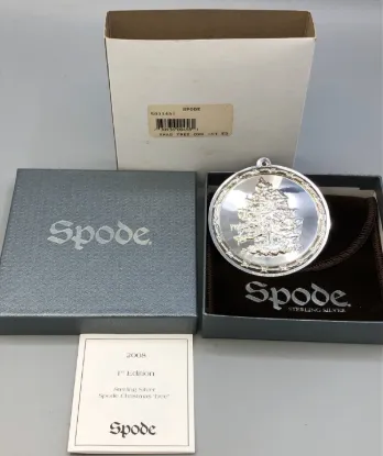 Picture of Spode 2008 Sterling Silver 1st Edition Christmas Tree Ornament, with Box