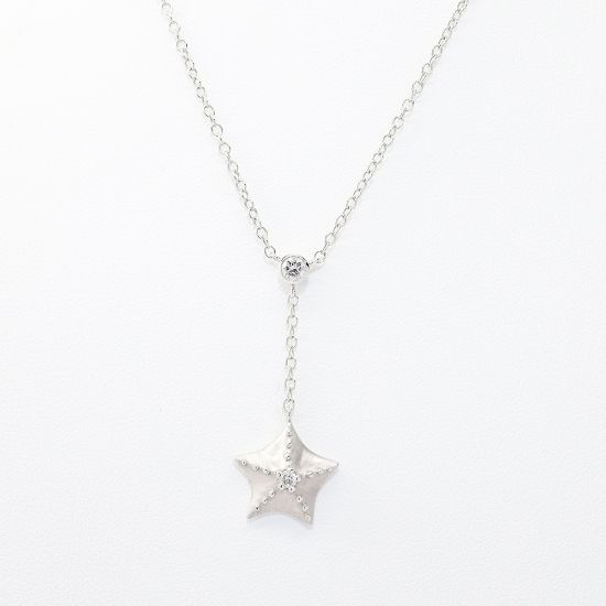 Picture of Tiffany & Co. 18k White Gold Starfish Diamond Necklace 