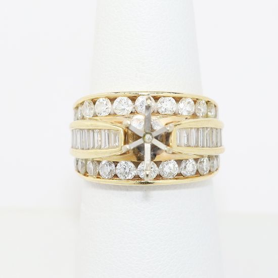 Picture of 14k Yellow Gold Diamond Semi-Mount Ring 