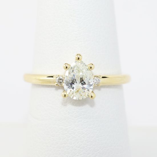 Picture of 14k Yellow Gold .65Ct Pear Diamond Engagement Ring  