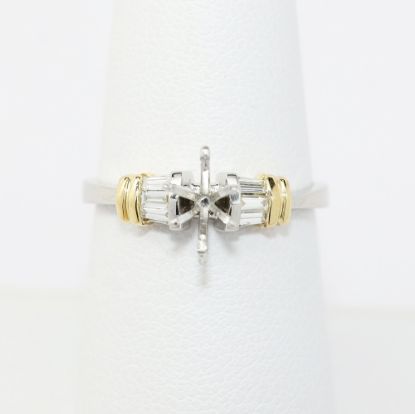 Picture of Platinum with 18k Yellow Gold Diamond Semi-Mount Ring