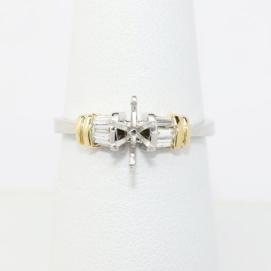 Picture of Platinum with 18k Yellow Gold Diamond Semi-Mount Ring