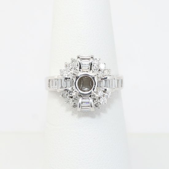 Picture of 18k White Gold Diamond Semi-Mount Ring