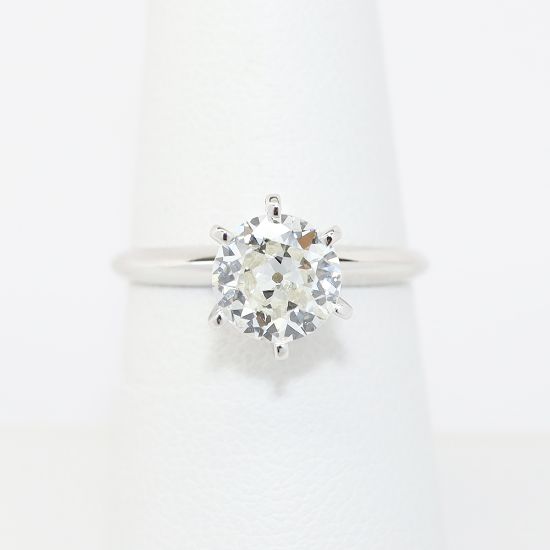 Picture of 14k White Gold 1.12Ct Old European Diamond Solitaire Engagement Ring 