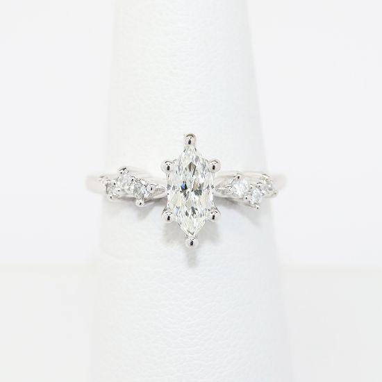 Picture of 14k White Gold .71Ct Marquise Diamond Engagement Ring 