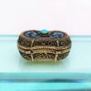 Picture of Vintage Chinese Export Gilt Silver Filigree, Enamel & Turquoise Pill/Snuff Box
