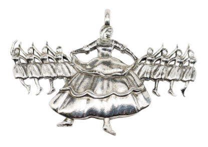 Picture of 12 Days of Christmas, Nine Ladies Dancing Sterling Silver Ornament 