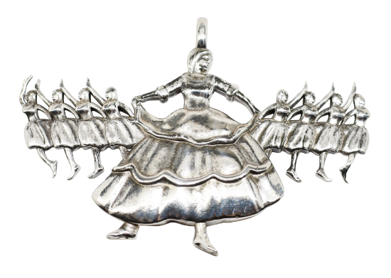 Picture of 12 Days of Christmas, Nine Ladies Dancing Sterling Silver Ornament 