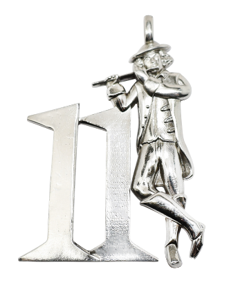 Picture of 12 Days of Christmas, Eleven Pipers Piping Sterling Silver Ornament