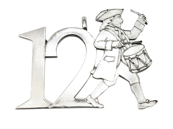 Picture of 12 Days of Christmas, Twelve Drummers Drumming Sterling Silver Ornament