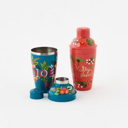 Picture of One Hundred 80 Degrees Blue Noel Enameled Cocktail Shaker