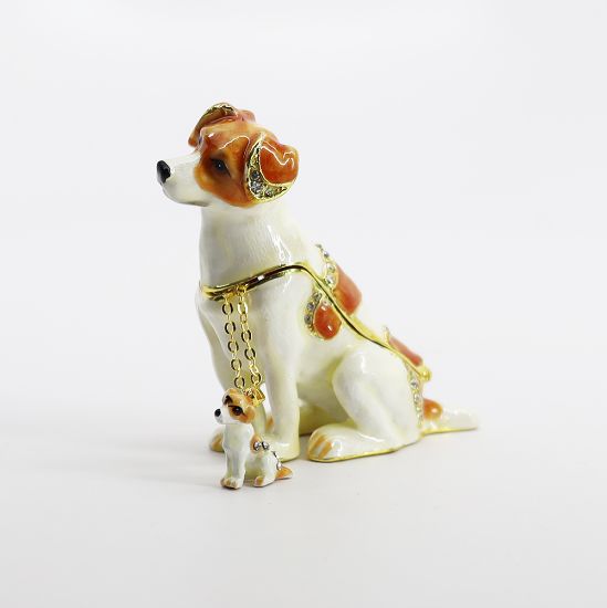 Picture of Kingspoint Designs Playful the Jack Russell Terrier Trinket Box with Matching Necklace
