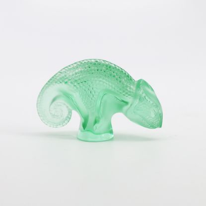 Picture of Lalique Crystal 'Tai-Ta' Chameleon Figurine in Mint Green