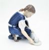 Picture of Bing & Grondahl Porcelain 'Only One More Drop' Girl with Cat Figurine