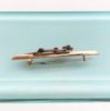 Picture of Victorian Era 10K Rose Gold, Ruby & Seed Pearl Bar Brooch With Flowers