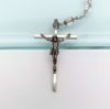 Picture of Vintage Sterling Silver & Faceted Rock Crystal Rosary By Bliss