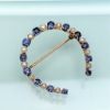 Picture of Victorian Era 14K Gold, Cultured Pearl & Blue Stone (Sapphire?) Lucky Horseshoe Brooch
