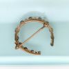 Picture of Victorian Era 14K Gold, Cultured Pearl & Blue Stone (Sapphire?) Lucky Horseshoe Brooch