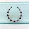 Picture of Victorian Era 14K Gold, Cultured Pearl & Blue Stone (Sapphire?) Lucky Horseshoe Brooch