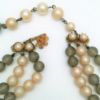 Picture of Signed De Mario Triple Strand Faux Pearl & Grey Bead Necklace