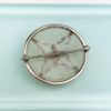 Picture of Art Deco Era Camphor Glass Brooch In Rhodium Plated Metal With Paste Center Stone