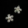 Picture of Qsi Earrings _,emerald Green & Clear Cz Flower Post Earrings. .5" Wide