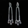 Picture of Clear Cz Oblong Dangle Earrings. 2.4" Long