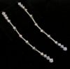 Picture of Clear Cz Extra Long Dangle Post Back Earrings. 3.55" Long