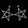 Picture of Clear Cz Large Star Dangle Post Back Earrings. 1.8" Long, 1.5" Wide