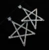 Picture of Clear Cz Large Star Dangle Post Back Earrings. 1.8" Long, 1.5" Wide