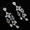 Picture of Clear Cz Three Dangle Post Back Earrings. 2.25" Long, .75" Wide