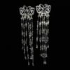 Picture of Clear Cz Butterfly Dangle Post Back Earrings. 3" Long, .75" Wide