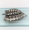 Picture of 1935-1945 Eisenberg Original Sterling Silver & Rhinestone Large Leaf Shaped Fur Clip