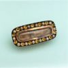 Picture of Late Georgian Gold Backed Mourning Brooch/Memento Mori With Hair, Seed Pearls, And Citrine Paste