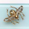 Picture of 18K Yellow & White Gold, Cultured Pearl, Ruby & Diamond Bee/Insect Brooch