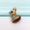 Picture of Vintage 18K Gold & Gold Stone Cabochon Cow Charm/Pendant