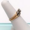 Picture of Vintage 1950'S 14K Yellow & White Gold & Diamond Engagement Ring & Wedding Band Set