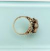 Picture of Antique 14K Gold & White Opal Cluster Ring With Black Enamel Accents
