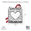Picture of Wallace Silver Plated  2022 annual Engravable Heart Ornament, NEW in Box