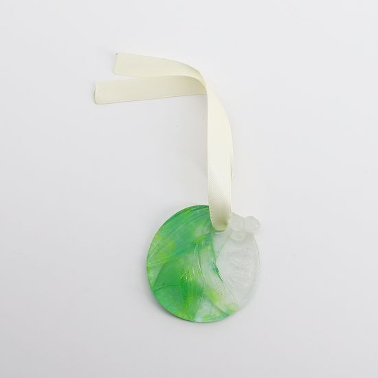 Picture of Daum 1989 Paté de Verre Glass 'Leaves & Berries' Christmas Ornament