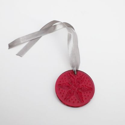 Picture of Lalique 2013 'Flocon de Neige' Red/Rouge Snowflake Annual Christmas Ornament